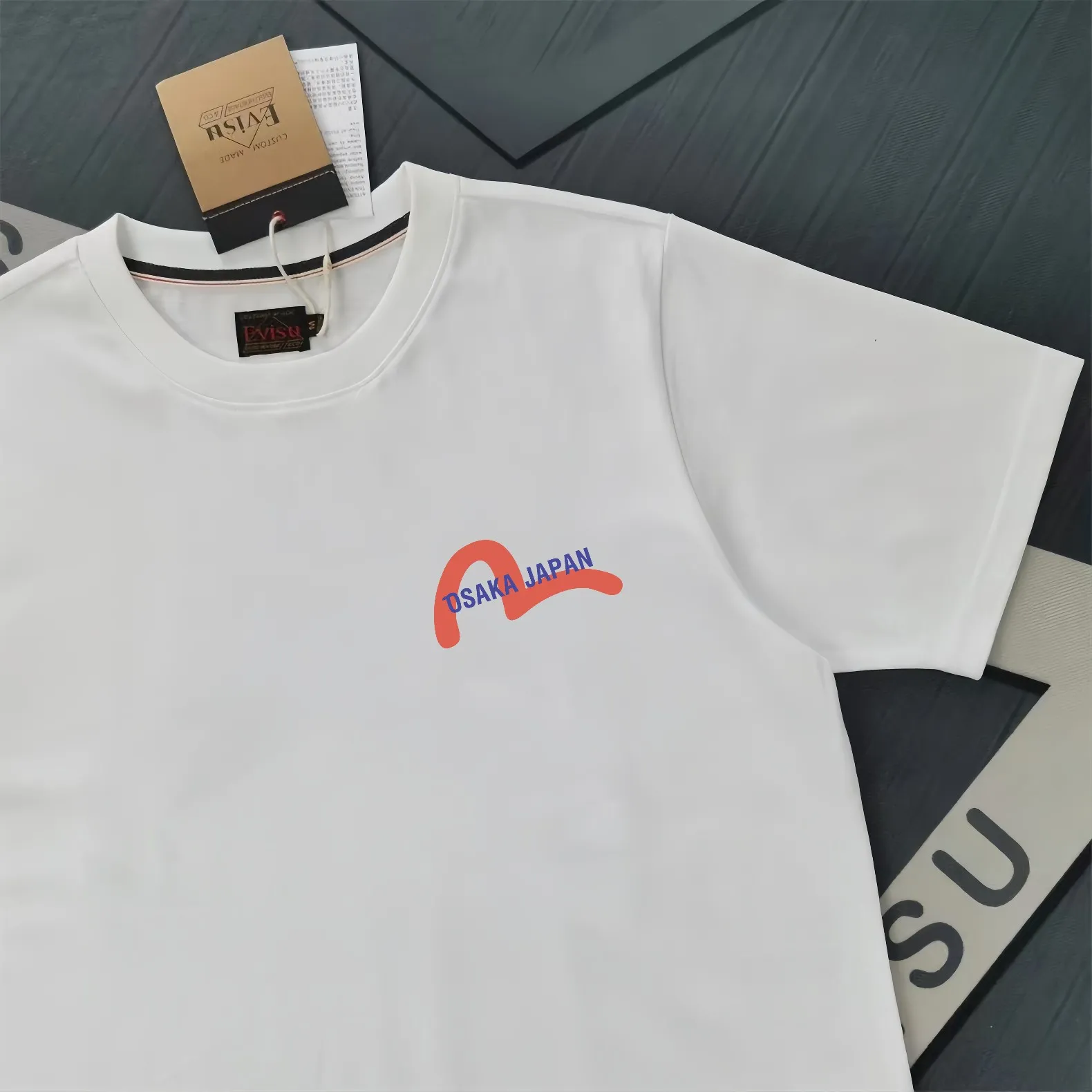 Evisu 2025New Arrival T ⚠ Quality⚠ Same Style T 。 ，Black S-XXL，White S-XXL，Gray M-XXL，Red S-XXL， Red M-XXL